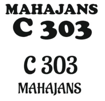 Two lettering options for the name Mahajans and flat number C 303